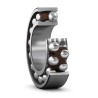 SKF Self-Aligning Dual Row Ball Bearing 9 mm ID 26 mm OD 8 mm Race Width Non-Metallic Cage Steel Balls Open Type 129 TN9
