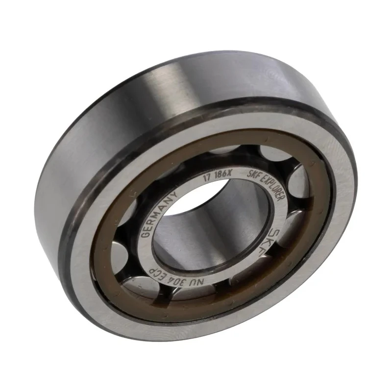 SKF Cylindrical Roller Bearing , 20 mm Inside Diameter, 52 mm Outside Diameter, Shielded, Non-Metallic Cage NU 304 ECP