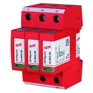 Dehn DG Modular Surge Protector Type 2 Arrester 440V Maximum Voltage 40 kA Maximum Surge Current DG M TNC 440 FM