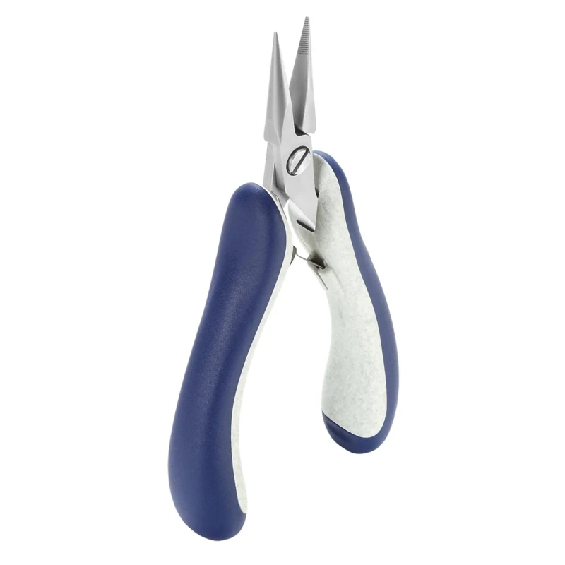 ideal-tek Long Nose Plier Serrated, 145mm Overall Length, 30mm Jaw, Stainless Steel Chrome Finish ESD Safe E6024.CRBG