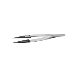 ideal-tek 130mm Stainless Steel, Plastic, Carbon Fibre Fine Pointed Straight Strong ESD Safe Tweezer 259CFR.SA.1