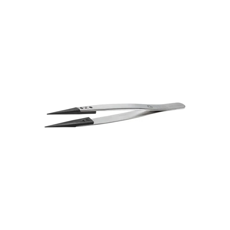 ideal-tek 130mm Stainless Steel, Plastic, Carbon Fibre Fine Pointed Straight Strong ESD Safe Tweezer 259CFR.SA.1