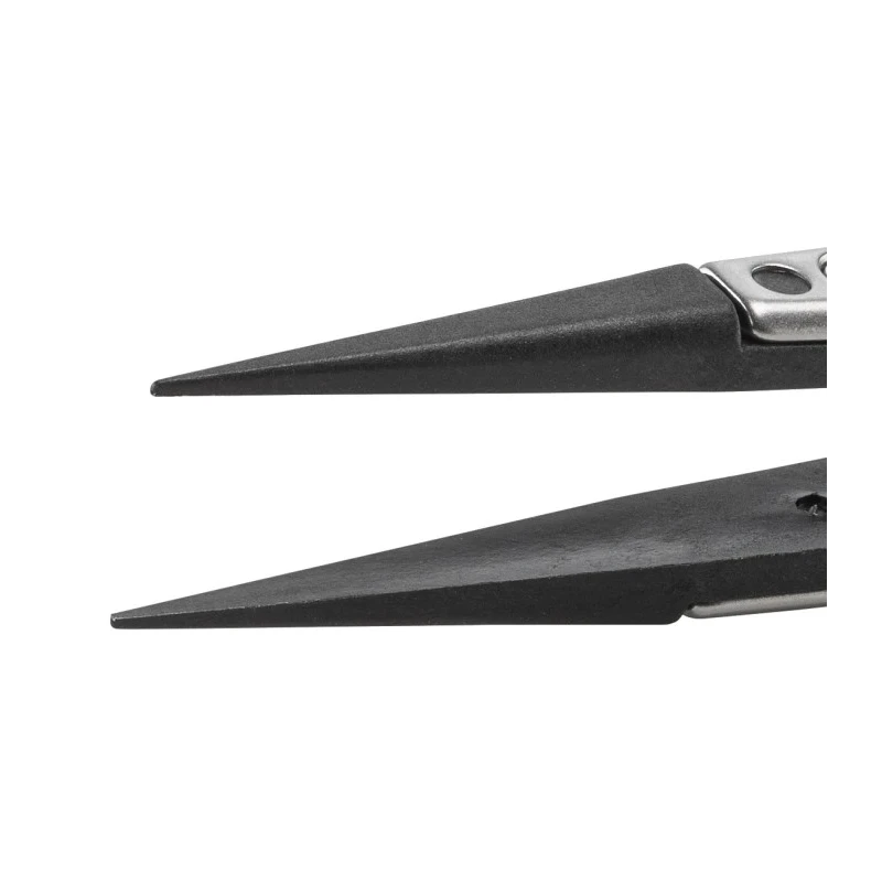 ideal-tek 130mm Stainless Steel, Plastic, Carbon Fibre Fine Pointed Straight Strong ESD Safe Tweezer 259CFR.SA.1