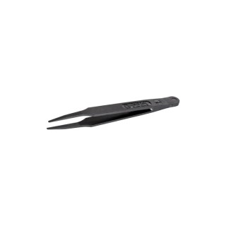 ideal-tek 115mm Polyamide Plastic Flat Straight Very Fine Round ESD Safe Tweezer 702A.CF