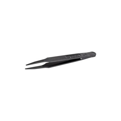ideal-tek 115mm Polyamide Plastic Flat Straight Very Fine Round ESD Safe Tweezer 702A.CF