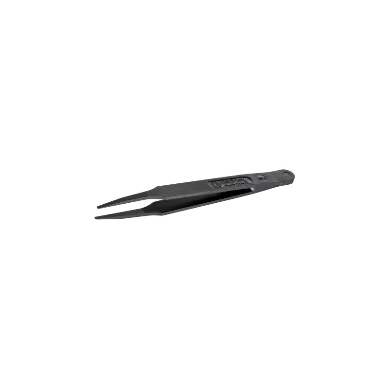 ideal-tek 115mm Polyamide Plastic Flat Straight Very Fine Round ESD Safe Tweezer 702A.CF