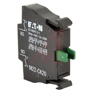 Eaton RMQ Titan M22 Series Contact Block 240V AC 4A Current Rating 2 NO 107898 M22-CK20