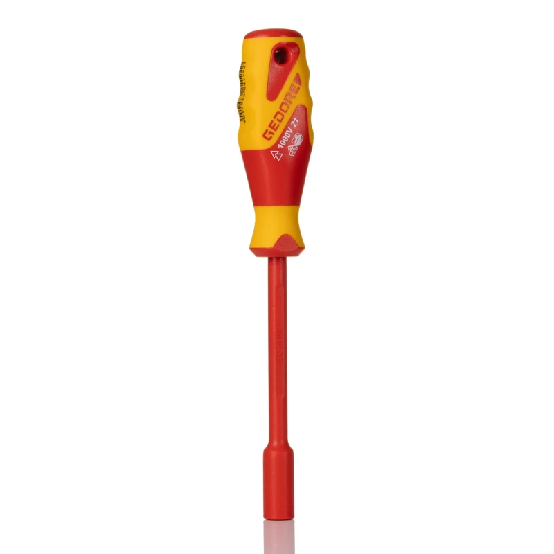Gedore Hexagon Nut Driver VDE 1000V Approved 8 mm Tip, 125 mm Blade Length, 245 mm Overall Length 1747118