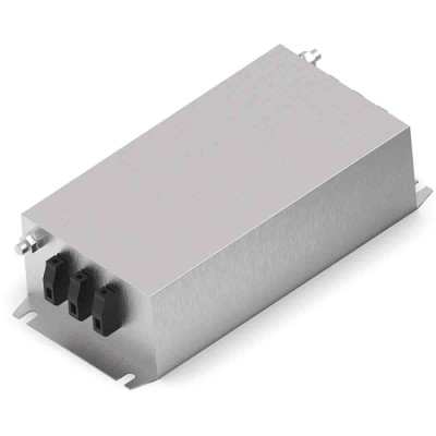 TE Connectivity Chassis Mount 3 Phase EMI Filter 100A 520V AC 50Hz 60Hz Terminal Block 100KEBS10BFPD