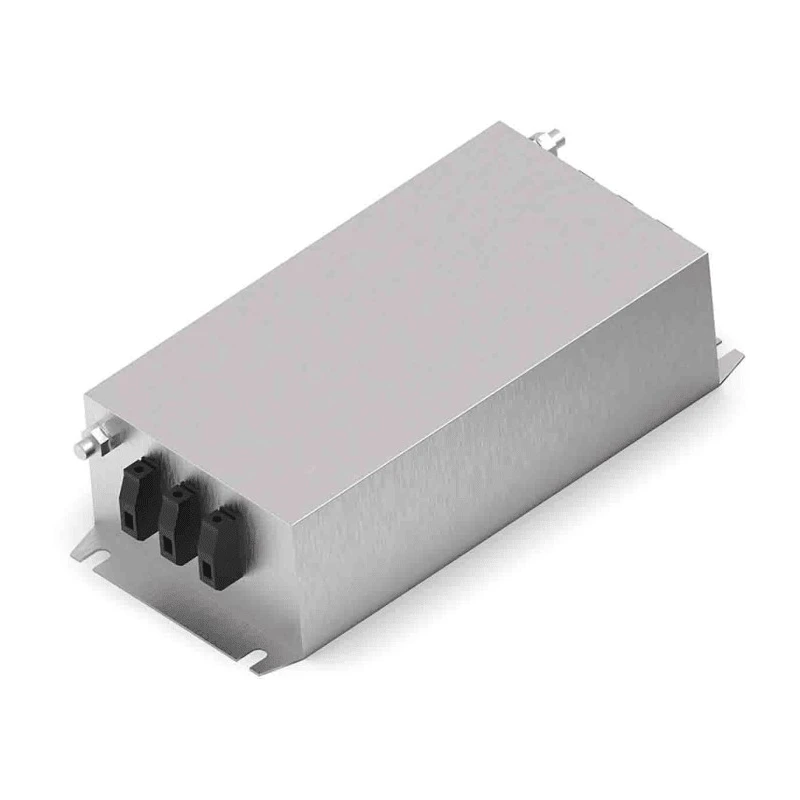 TE Connectivity Chassis Mount 3 Phase EMI Filter 100A 520V AC 50Hz 60Hz Terminal Block 100KEBS10BFPD