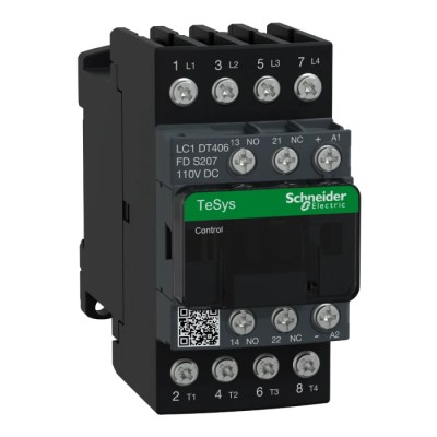 Schneider Electric TeSys D Reversing Contactor, 110V DC Coil, 4-Pole, 40A, 690V LC1DT406FDS207