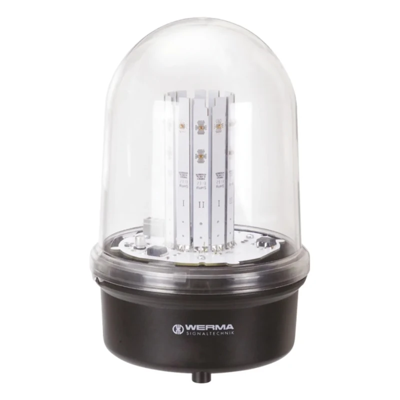 Werma BM 280 Series Red Beacon 230V DC Steady Light Effect IP65 218mm Height 280.470.55