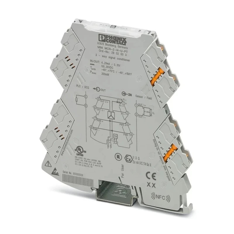 Phoenix Contact MINI MCR Series 3-Way Signal Conditioner Current Input Voltage Output 30V dc 9.6 V dc Supply 2902003