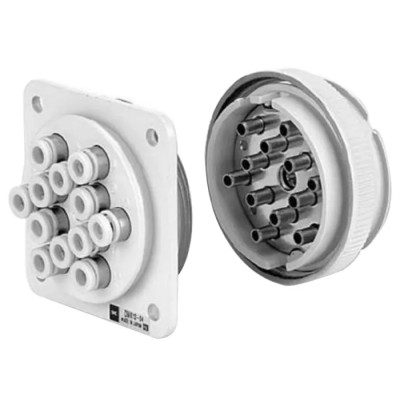 SMC Aluminium Alloy Multi-Connector Pneumatic Fitting , 1 Mpa Max Pressure, -5°C to 60°C Operating Temperature DMK12P-04-C1