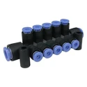 SMC Pneumatic One-Touch Fittings Manifold Push-in Tube Connection 6mm Polybutylene Material KM16-06-06-3