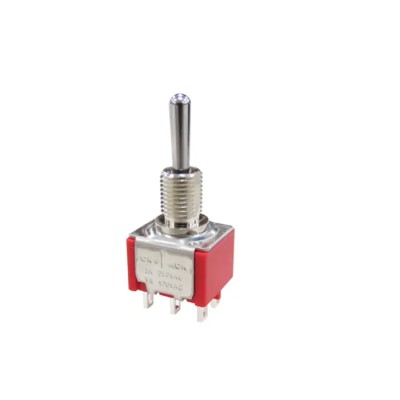 RS PRO Toggle Switch Panel Mount On-Off-On SPDT 5A Solder Lug Chrome Plated Brass Actuator 209-9350