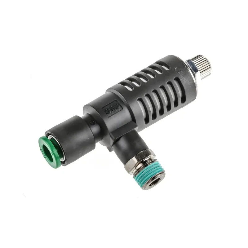SMC Adjustable Exhaust Valve, Threaded 1/8 in Male Connections, Built-in Silencer, 0.1–1 MPa Operating ASV310F-01-06S