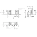 SMC 2 Station Metric Manifold Base Die Cast Aluminium SS3Y1-S41-02-M5-Q