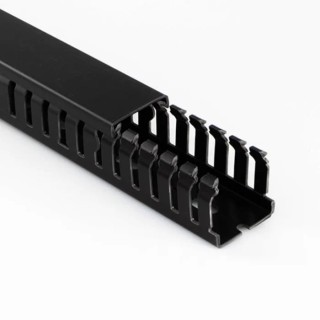 Betaduct 2346 Black Open Slot Cable Trunking W25mm x D50mm x L2m Noryl 