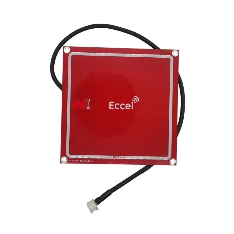 Eccel Technology Ltd Square RFID Antenna 13.56 MHz High Frequency with 3-Way Socket JST Mux ANT 1356-80x80-300