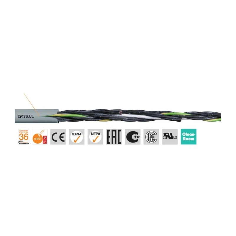 Igus Chainflex CF130.UL Control Cable, 5 Cores, 0.34mm² 22 AWG, Unscreened, 10 m Length, Grey CF130.03.05.UL (10m)
