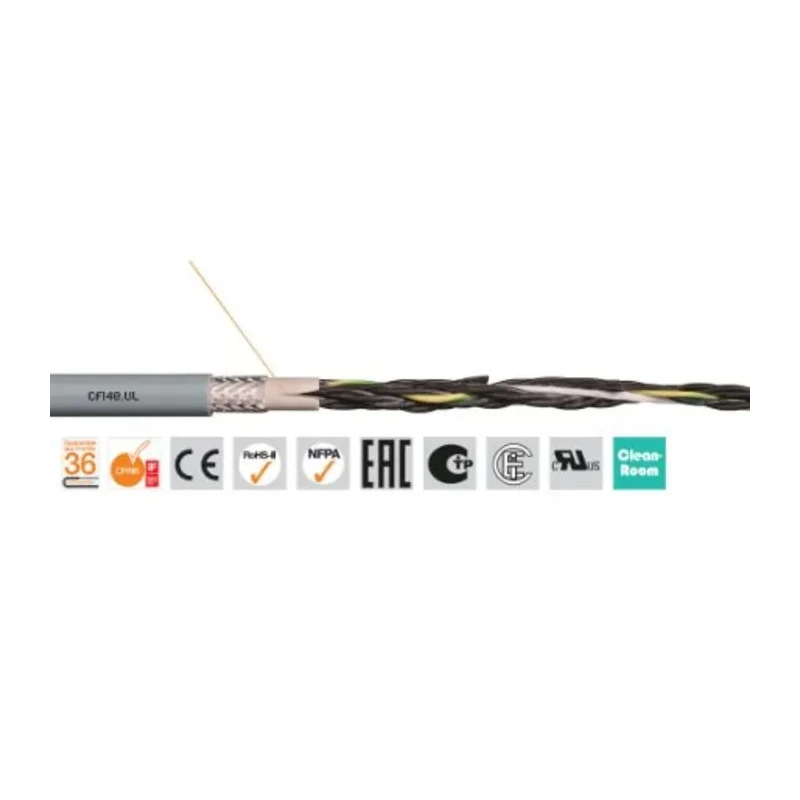Igus Chainflex CF140.UL Screened Control Cable, 7 Cores, 1.5mm² (15 AWG), 12mm Diameter, Thermoplastic CF140.15.07.UL (10m)