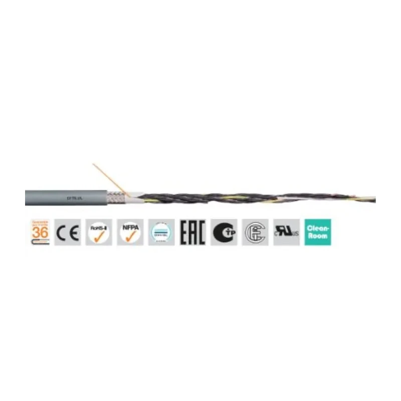 Igus chainflex CF78.UL Screened Control Cable, 12 Cores, 0.5mm² 20 AWG, Thermoplastic Elastomer, Grey CF78.UL.05.12 (50m)