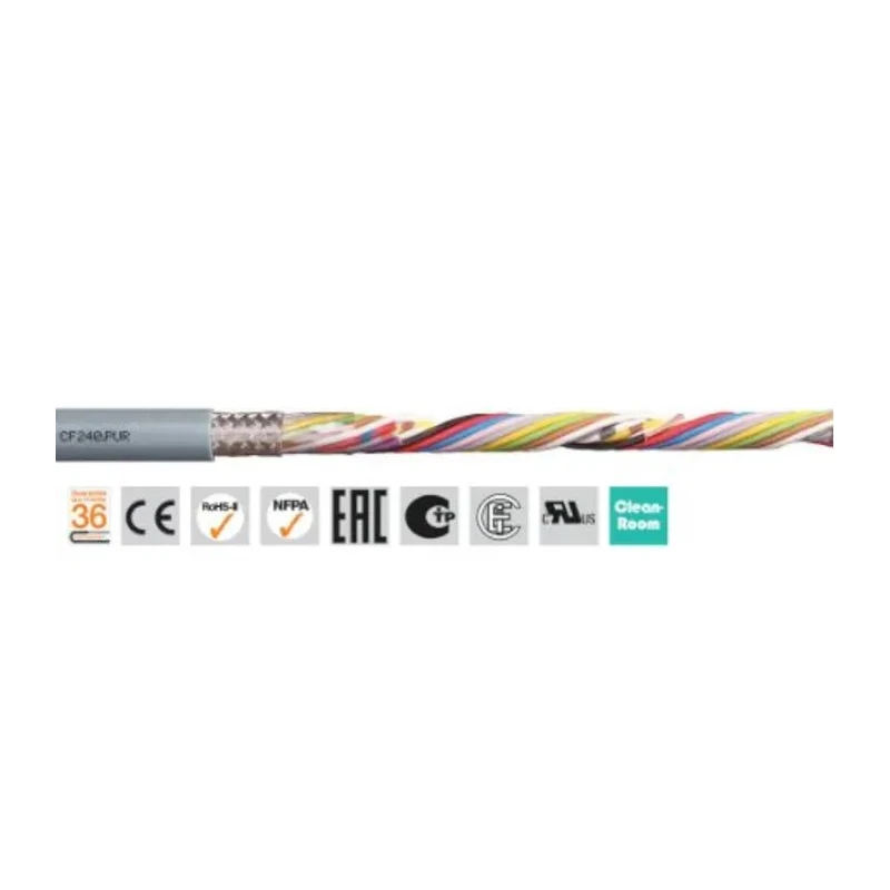 Igus chainflex CF240.PUR Data Cable, 14 Cores 0.25mm² 24 AWG, Screened, 50 m, Grey Thermoplastic CF240.PUR.02.14 (50m)