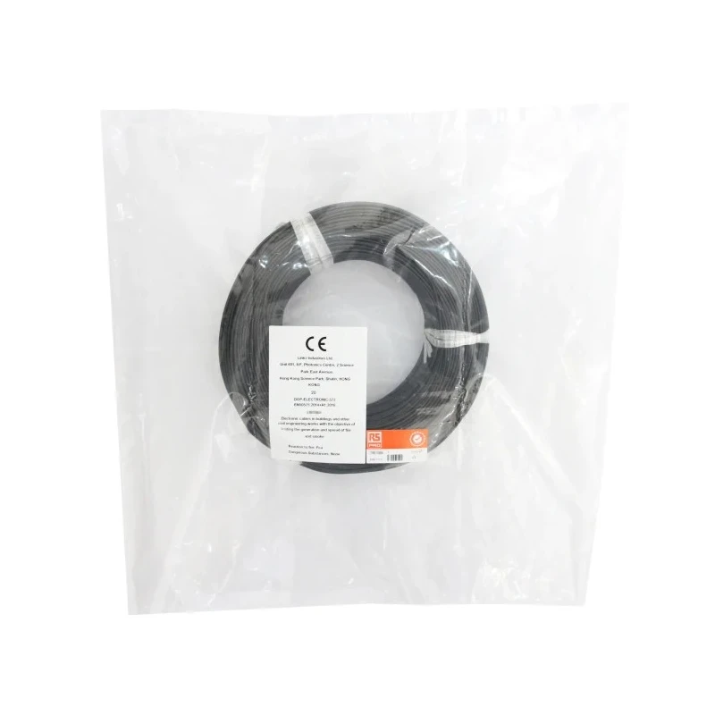 RS PRO Black 0.25 mm² Hook Up Wire, 1 x 1 mm Core Strands, 25 m Length, Silicone Rubber Jacket, 500 V, 200°C 210-1263