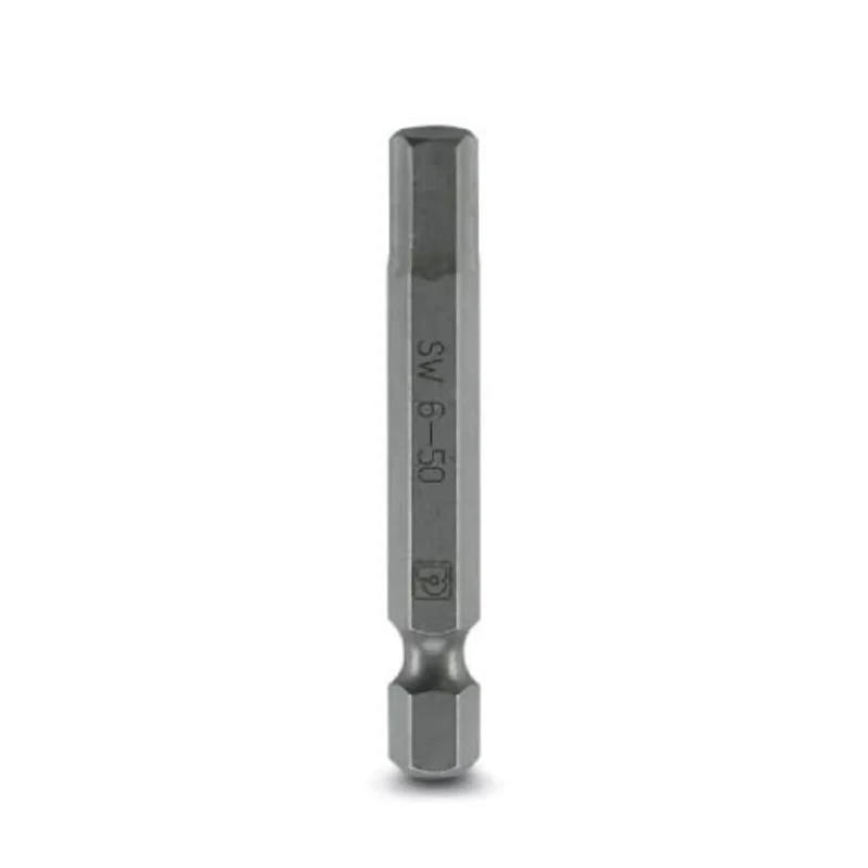 Phoenix Contact Hex Screwdriver Bit 6 mm Tip, 50 mm Overall Length, Steel, 5-Piece Set 1212650
