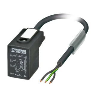 Phoenix Contact Sensor Actuator Cable 3-way Male DIN 43650 Form B to 3-way Unterminated 24V Polyurethane Jacket, 5m 1435409