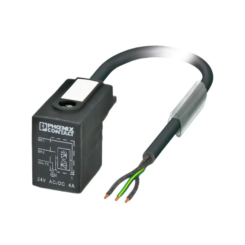 Phoenix Contact Sensor Actuator Cable 3-way Male DIN 43650 Form B to 3-way Unterminated 24V Polyurethane Jacket, 5m 1435409
