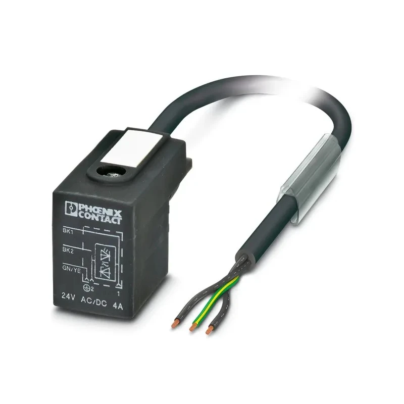 Phoenix Contact Sensor Actuator Cable 3-way Male DIN 43650 Form B to 3-way Unterminated 24V Polyurethane Jacket, 5m 1435409