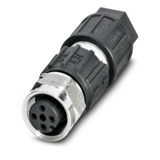 Phoenix Contact Industrial Circular Connector M12, 4 Contacts, Socket Female, Straight, IP67 1440766
