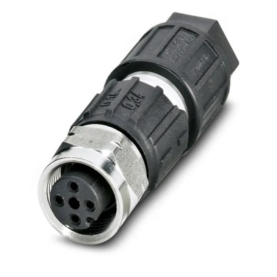 Phoenix Contact Industrial Circular Connector M12, 4 Contacts, Socket Female, Straight, IP67 1440766