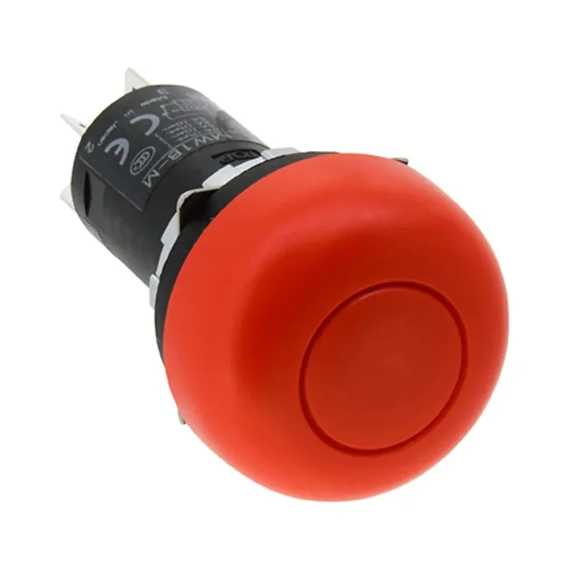 Idec MW1B Series Push Button Switch, Momentary, Panel Mount, 22.3 mm Cutout, DPDT Contact, IP66, 110 V AC MW1B