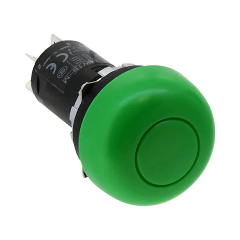 Idec MW1B Series Green Mushroom Push Button Switch, Panel Mount, 22 mm Cutout, DPDT, IP66 