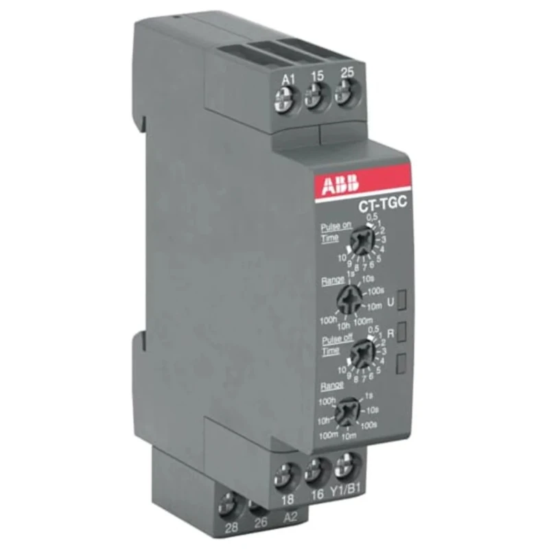 ABB CT-C Series DIN Rail Timer Relay 2-Contact SPDT 24 to 240 V AC, 0.05 s to 100 h 1SVR508160R0100