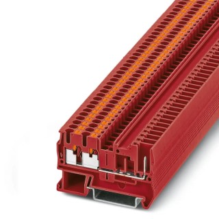 Phoenix Contact Feed Through Terminal Block Red 0.14-4mm², 24A, 500V, Push-in Connection, 1-Level, PT 2.5-TWIN/1P RD 3209634