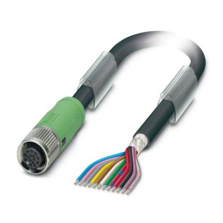 Phoenix Contact Female 12-Way M12 to 12-Way Unterminated Sensor Actuator Cable 10m 30V SAC-12P 1430158