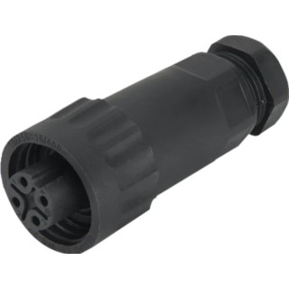 RS PRO Industrial Circular Connector 4 Contacts Cable Plug Female IP67 400V 16A WA22 Series 210-7318