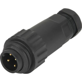RS PRO Circular Connector Cable Mount M24, 4 Contacts, Male Socket, IP67, Threaded Coupling, 16A, 400V WA22 Series 210-7297