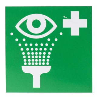 RS PRO Vinyl White Green Eyewash Station Safety Sign Label Symbol 100mm x 100mm 857-8716