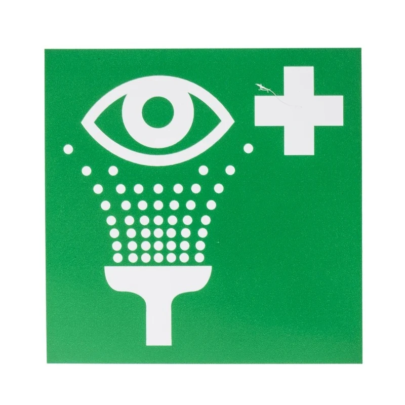 RS PRO Vinyl White Green Eyewash Station Safety Sign Label Symbol 100mm x 100mm 857-8716