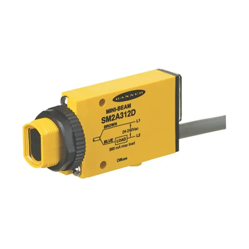 Banner Diffuse Photoelectric Sensor Block Sensor 380 mm Relay IP67 SM2A312D