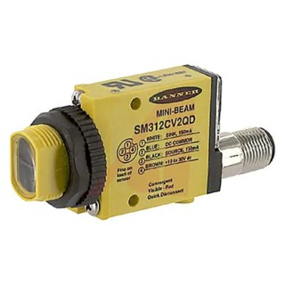 Banner Convergent Photoelectric Sensor Block Style, 43 mm Detection Range, NPN/PNP Output, IP67 Rated 