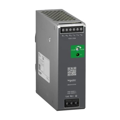 Schneider Electric Modicon ABL Regulated Switch Mode DIN Rail Power Supply 240V AC/DC Input 12V DC 10A Output ABLS1A12100