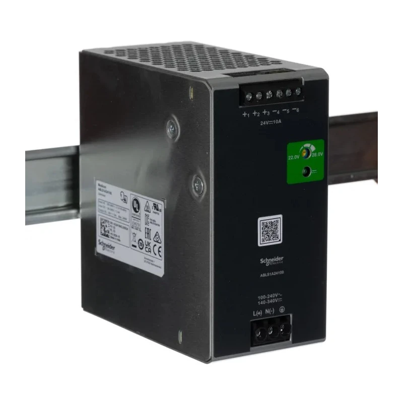 Schneider Electric Modicon ABL Regulated Switch Mode DIN Rail Power Supply AC/DC Input 100-240V AC, 140-340V DC ABLS1A24100