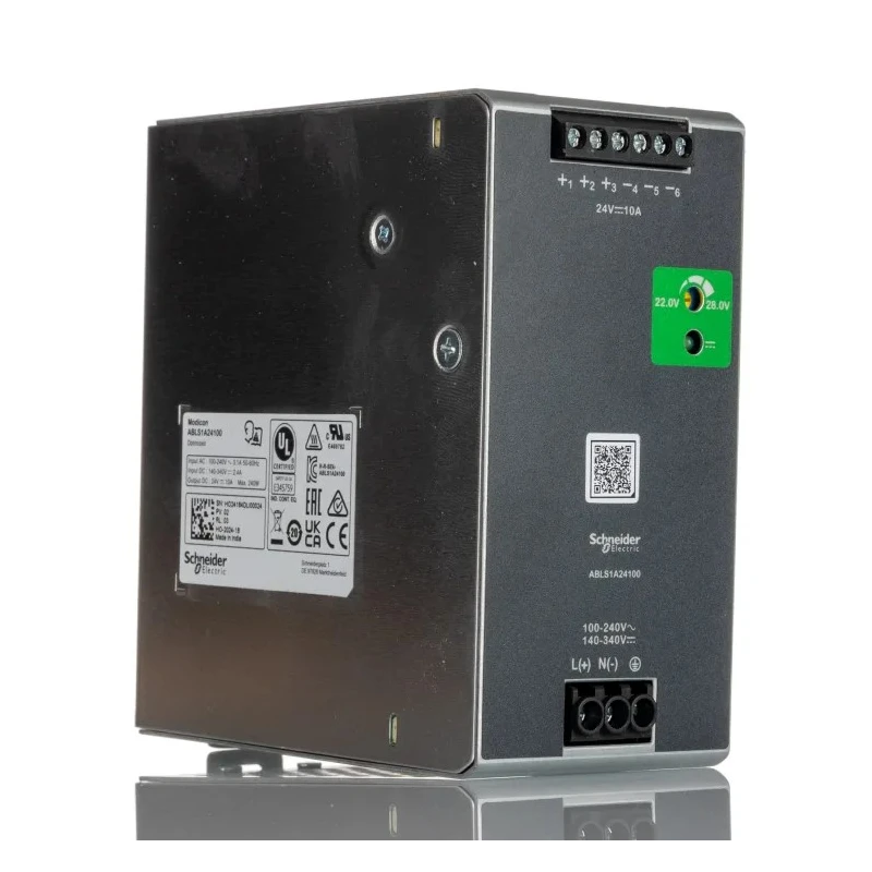 Schneider Electric Modicon ABL Regulated Switch Mode DIN Rail Power Supply AC/DC Input 100-240V AC, 140-340V DC ABLS1A24100