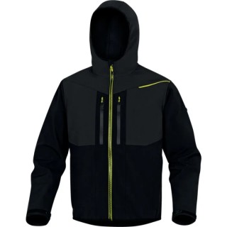 Delta Plus Windproof Water Repellent Lightweight Softshell Jacket, Yellow White Green Black XL HORT2NJXG